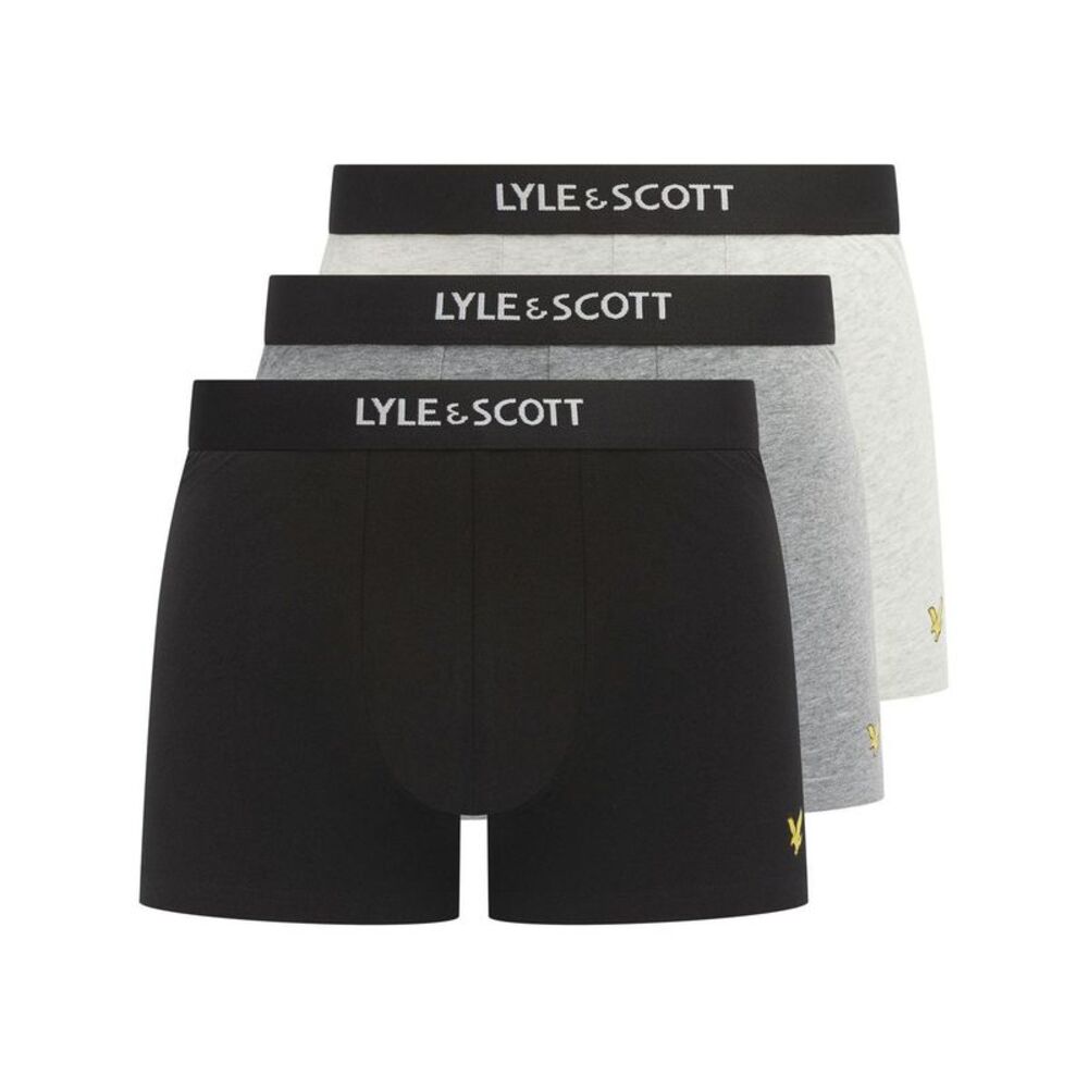 Lyle & Scott Mens Devon Boxer Shorts (Pack of 3) / White/Gray/Black
